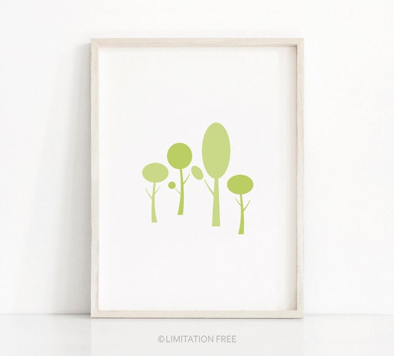 Minimalist Wall Art Art Print Nature Print Modern Forest Print Nature Decor Minimalist Print Green Decor Forest Wall Art