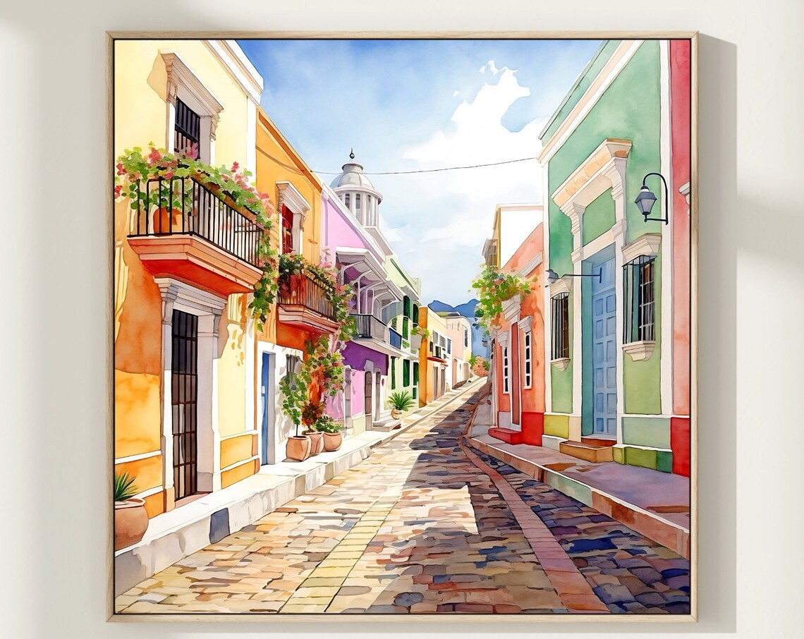 San Juan Puerto Rico Retro Caribbean Travel Poster