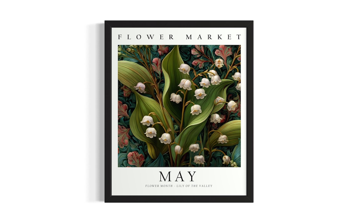 Flower Market May Lily of the Valley Birth Month Flower Poster