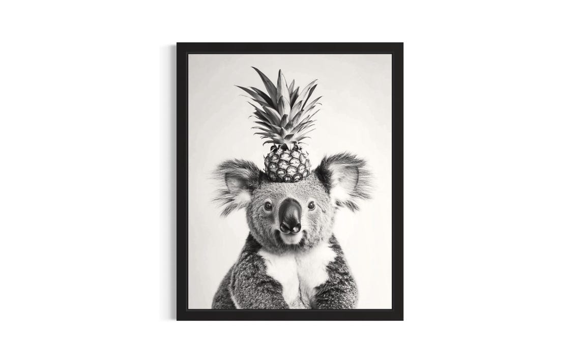 Koala Kitchen Animals Poster Art Print Wall Original Painting Artwork Decor