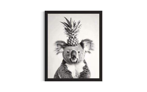 Koala Kitchen Animals Poster Art Print Wall Original Painting Artwork Decor
