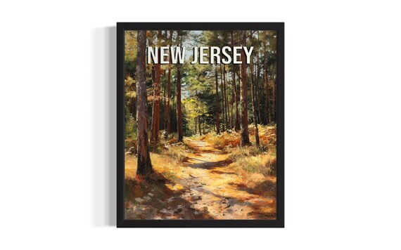 New Jersey Pine Forest Trail Sunlit Woods Nature Walk Poster