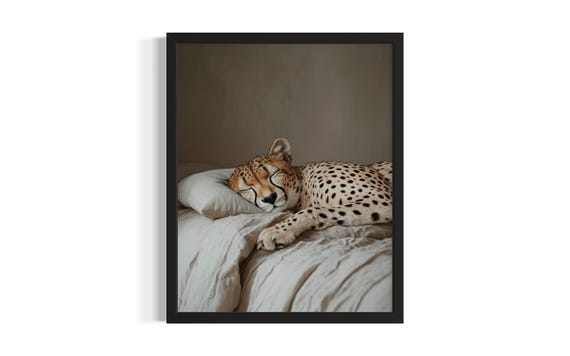 Cheetah Animal Bedroom Poster Art Print Wall Original Painting Artwork Decor