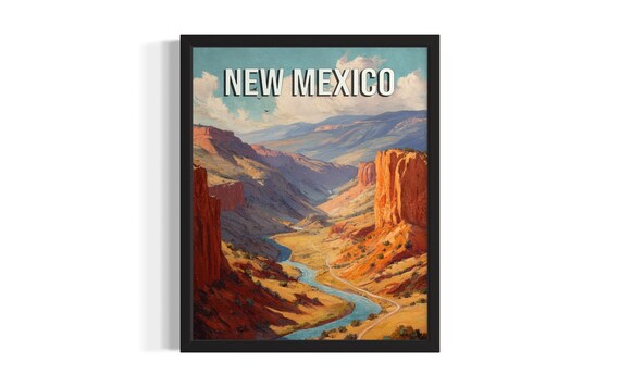 New Mexico Canyon States Poster Art Print Living Room Wall Original Painting Artwork Decor