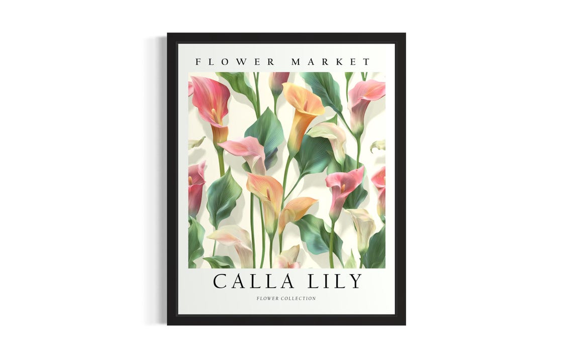 Flower Market Calla Lily Bloom Art 3D Paper Flower Collection Poster