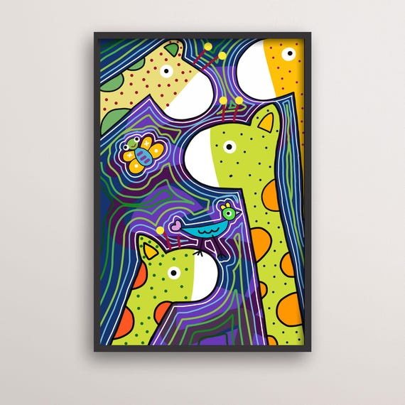 Giraffe Art, Whimsical Nursery Decor