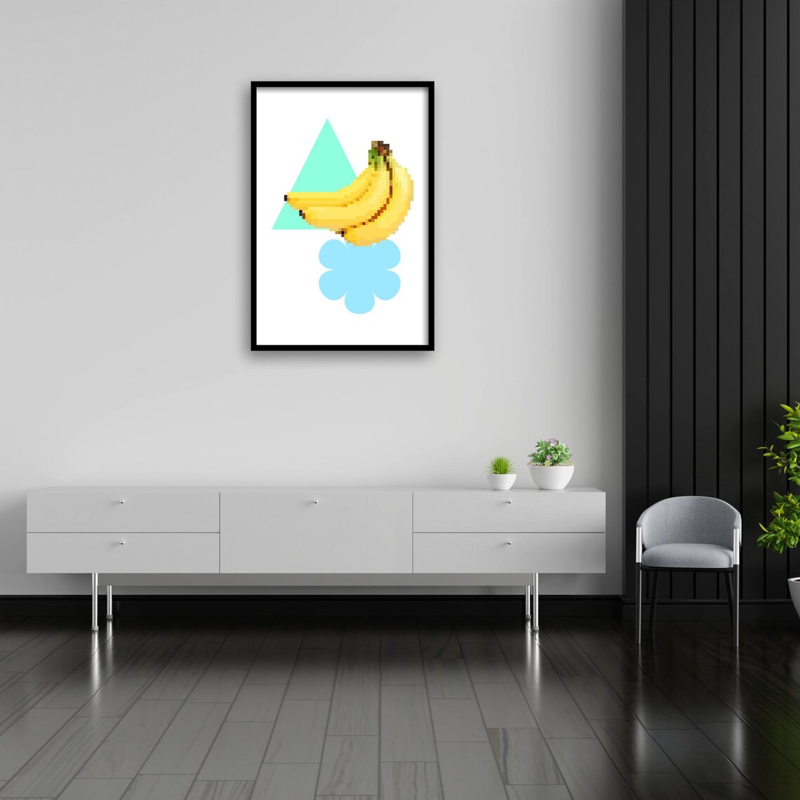 Pixel Art Banana Retro Game Theme Art Print - Image 3