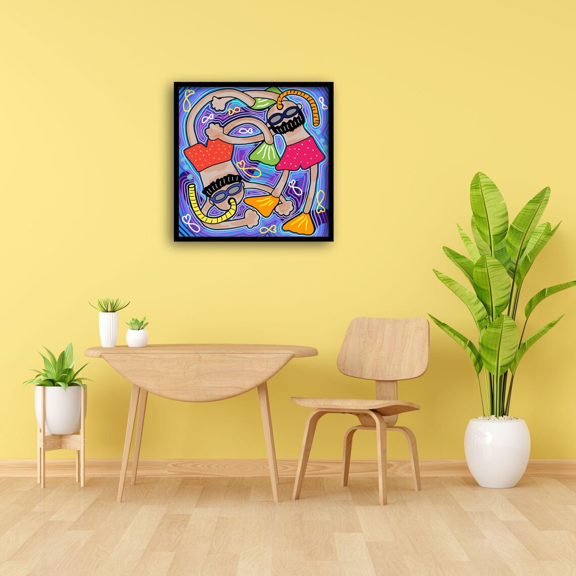Snorkeling Art, Whimsical Beach Decor Poster - Image 3