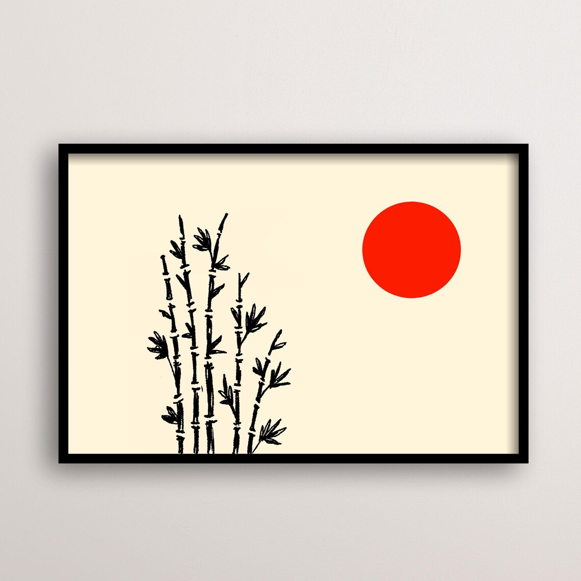Bamboo Wall Art, Minimalist Zen Decor Poster