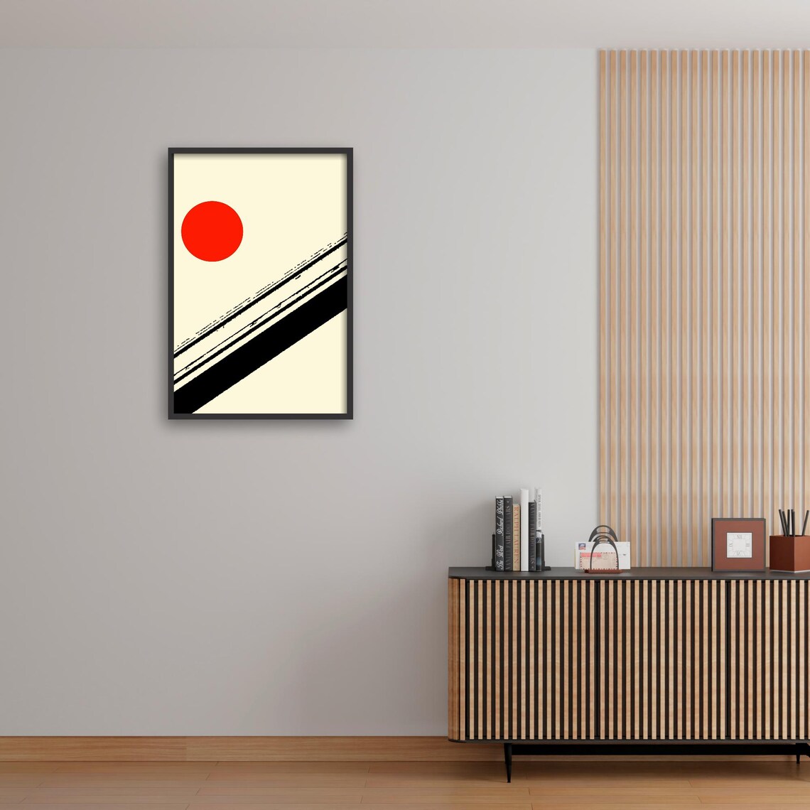 Japanese Minimalist Red Sun Poster, Zen Wabi Sabi - Image 4