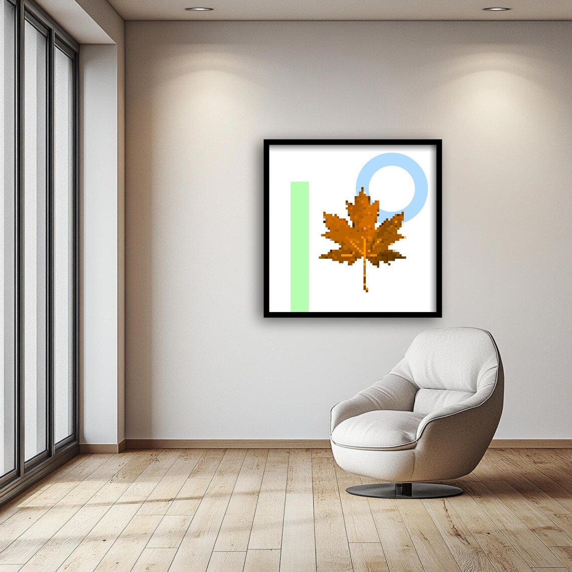 Pixel Maple Leaf Vintage Retro Game Art Print - Image 4