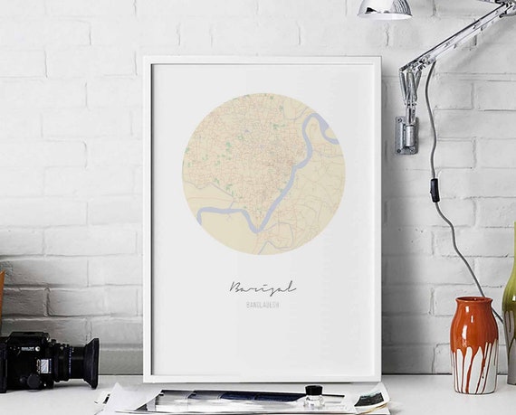 Barisal Bangladesh Map Poster Wall Decor Design Modern Minimal Nordic Travel Bedroom Home Art Vintage Retro Dorm Nursery Housewarming