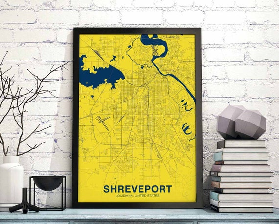 Shreveport Louisiana La Usa Poster Color Hometown City Print Modern Home Decor Office Decoration Wall Art Dorm Bedroom Gift
