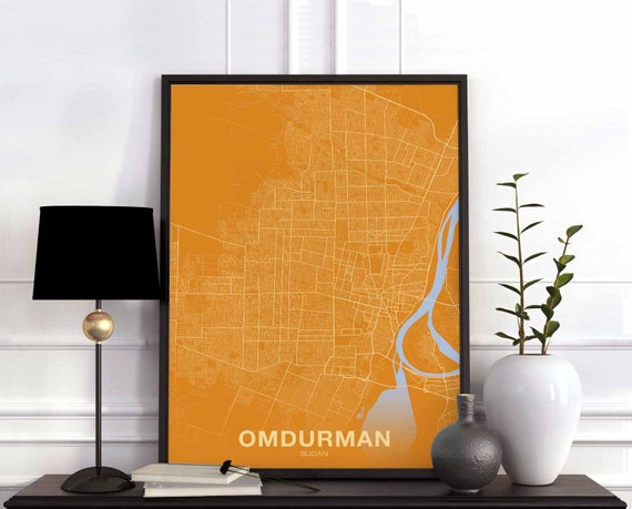 Omdurman Sudanmap Poster Color Hometown City Print Modern Home Decor Office Decoration Wall Art Dorm Bedroom Gift
