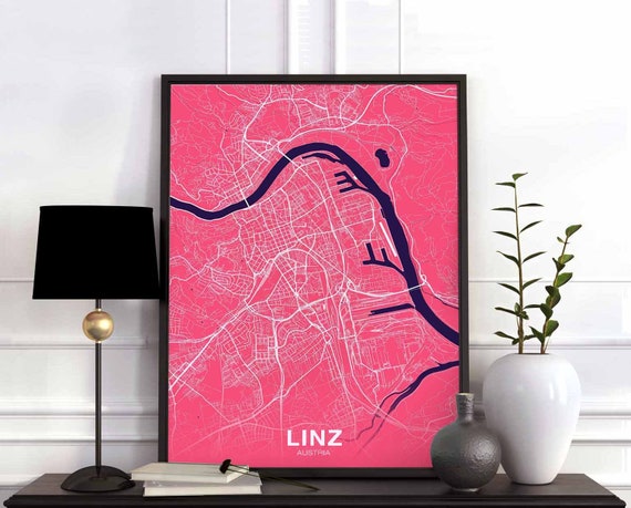 Linz Austria Poster, Modern City Art Print
