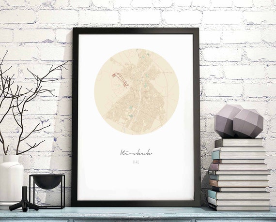 Kirkuk Iraq Map Poster, Modern Minimal Nordic