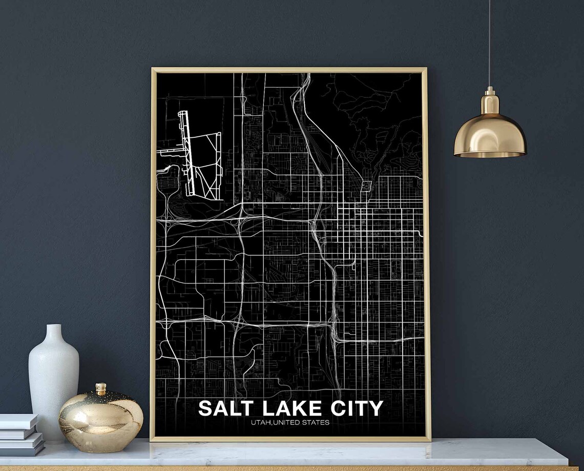 Salt Lake City Utah Map Poster