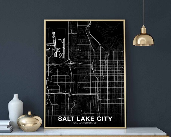 Salt Lake City Utah Map Poster