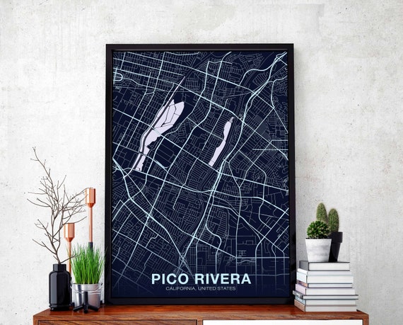 Pico Rivera Ca Usa Poster Color Hometown City Print Modern Home Decor Office Decoration Wall Art Dorm Bedroom Gift