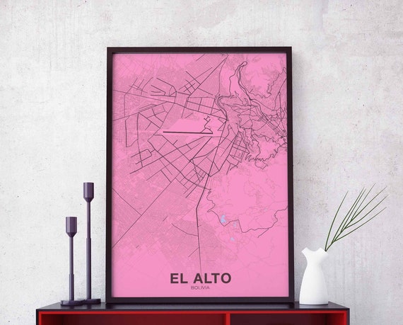 El Alto Bolivia Poster Color Hometown City Print Modern Home Decor Office Decoration Wall Art Dorm Bedroom Gift