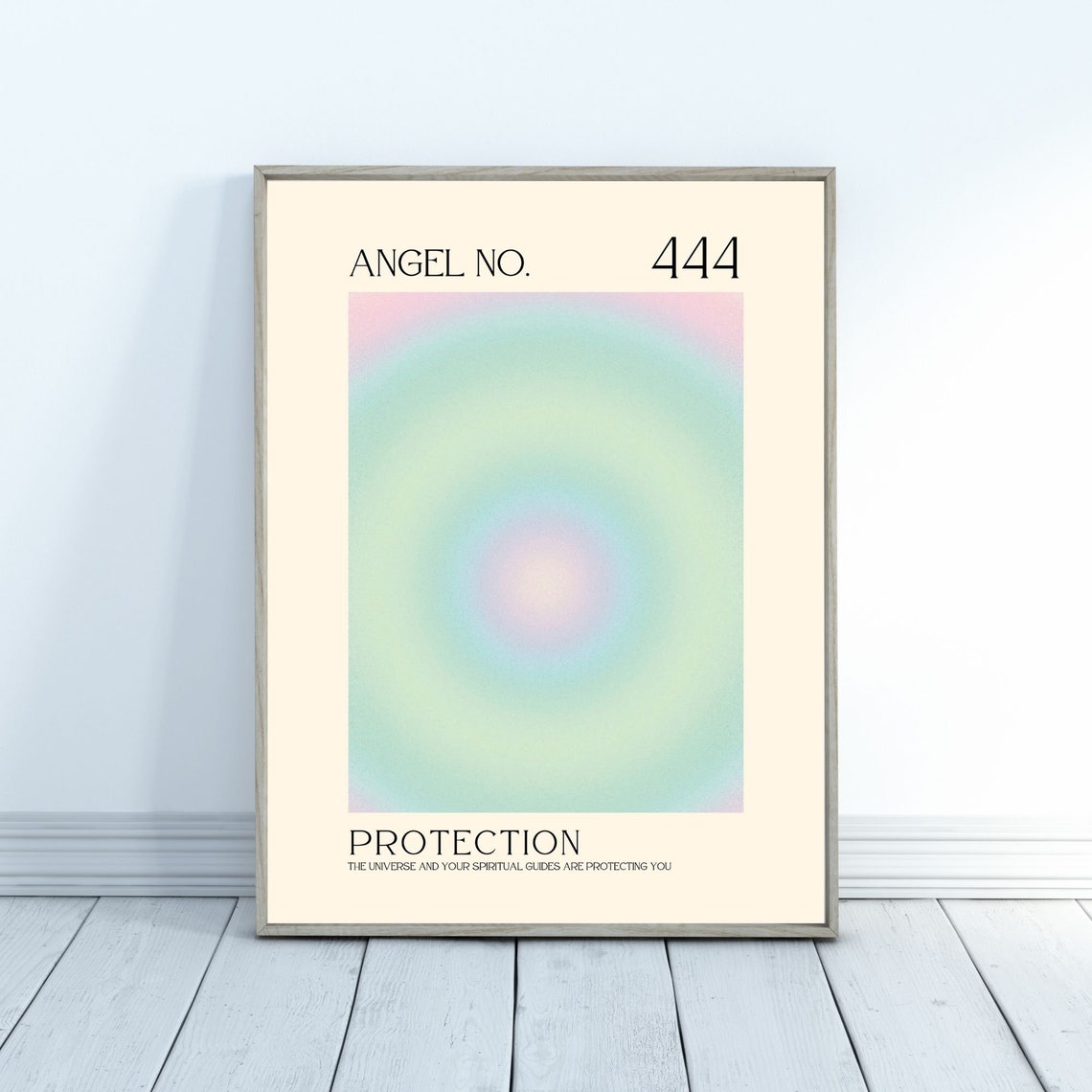 Angel No 444 Protection Pastel Aura Circle Spiritual Guide Poster