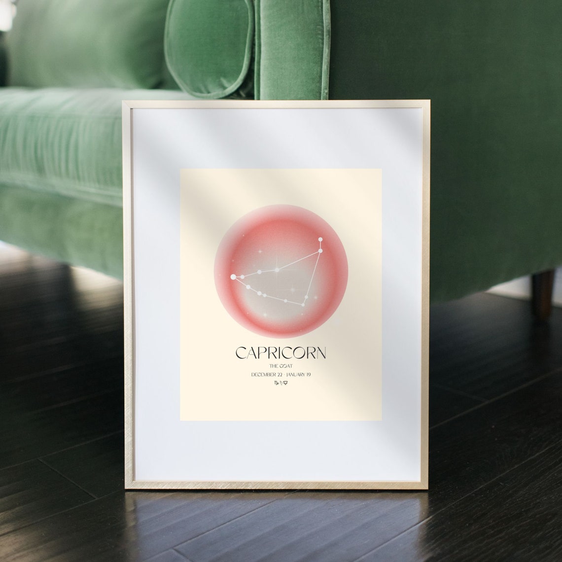 Capricorn The Goat Zodiac Constellation Aura Gradient Poster - Image 4