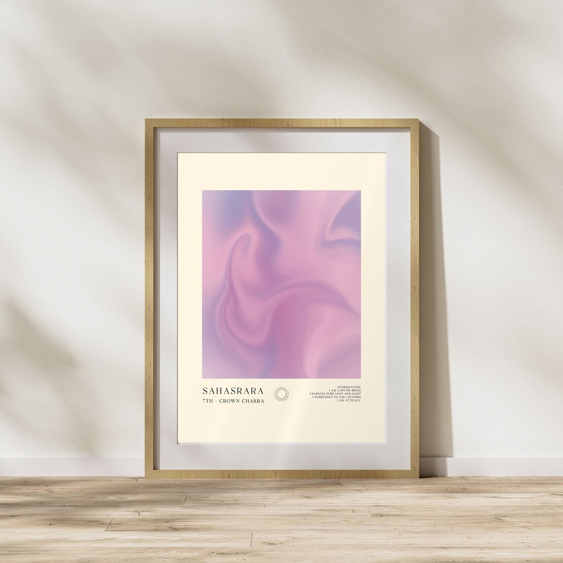 Sahasrara Crown Chakra Purple Aura Spiritual Meditation Yoga Poster