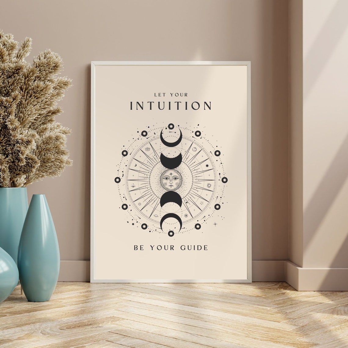 Let Your Intuition Be Your Guide Celestial Moon Phases Poster