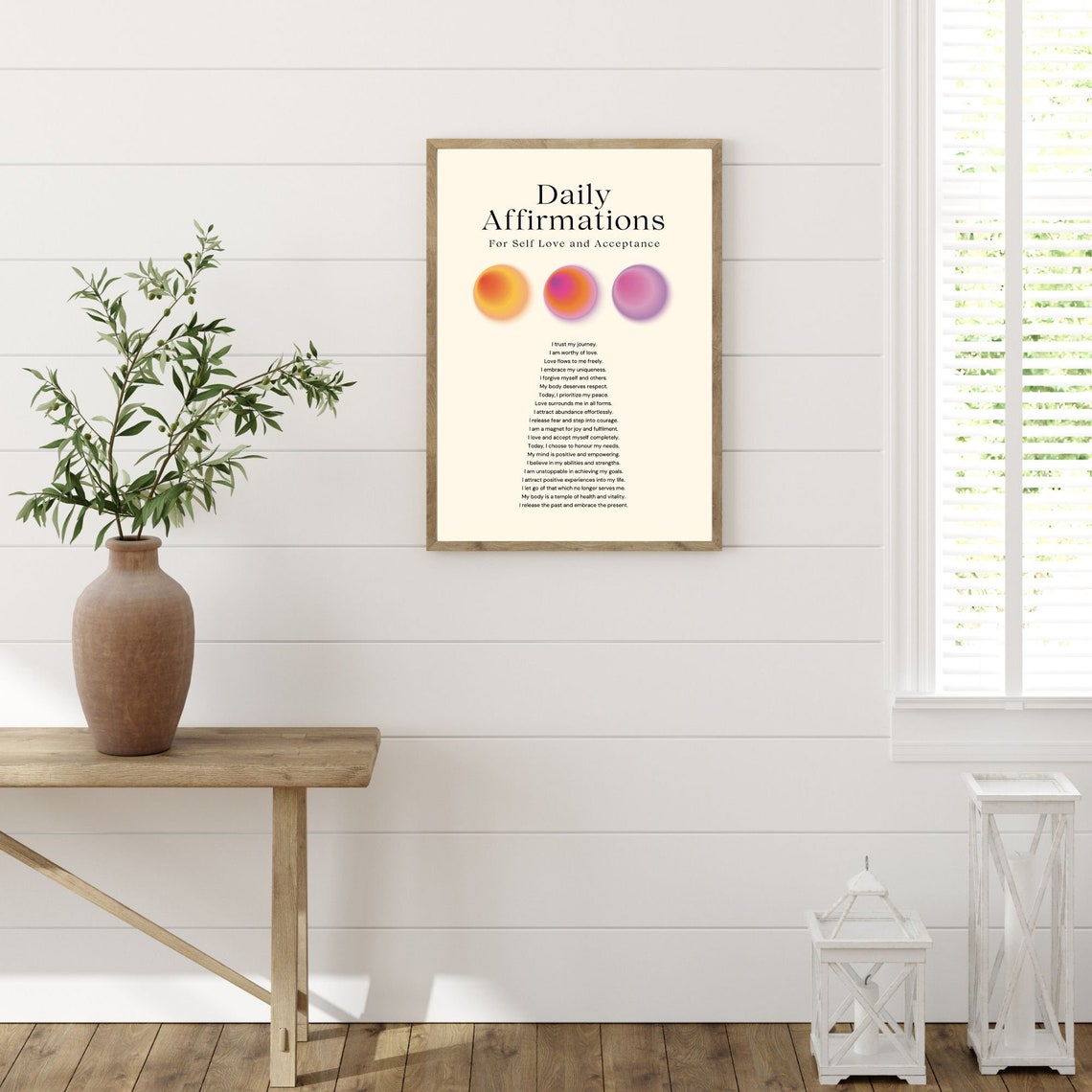 Daily Affirmations Self Love Acceptance Aura Positive Quote Poster - Image 4