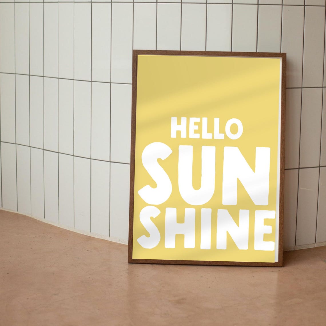 Hello Sunshine Bold Yellow White Typography Positive Happy Poster Art