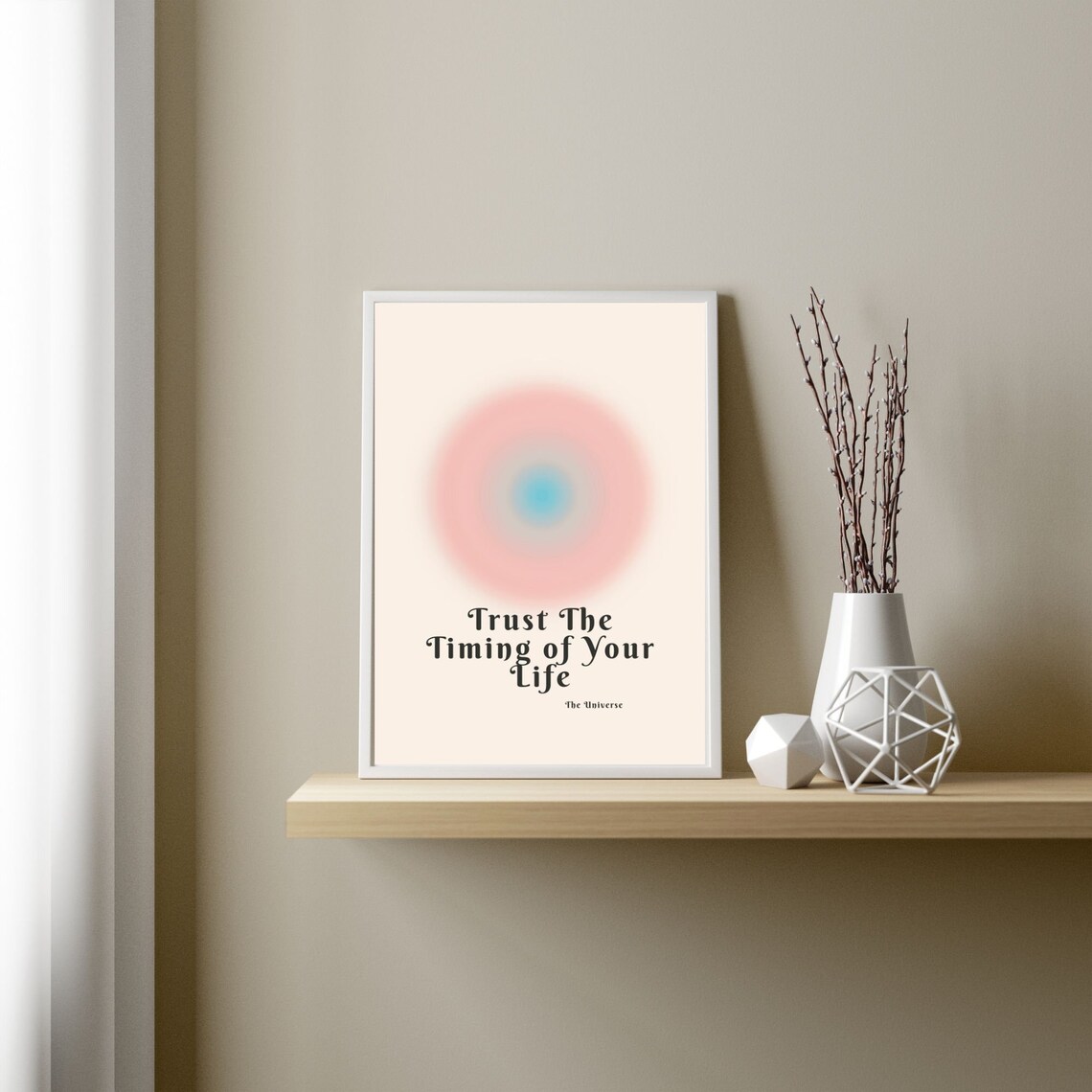 Trust The Timing Of Your Life Aura Manifestation Quote Poster - Image 2