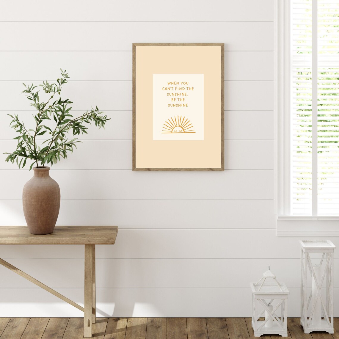 Be The Sunshine Motivational Quote Yellow Sun Illustration Poster - Image 3