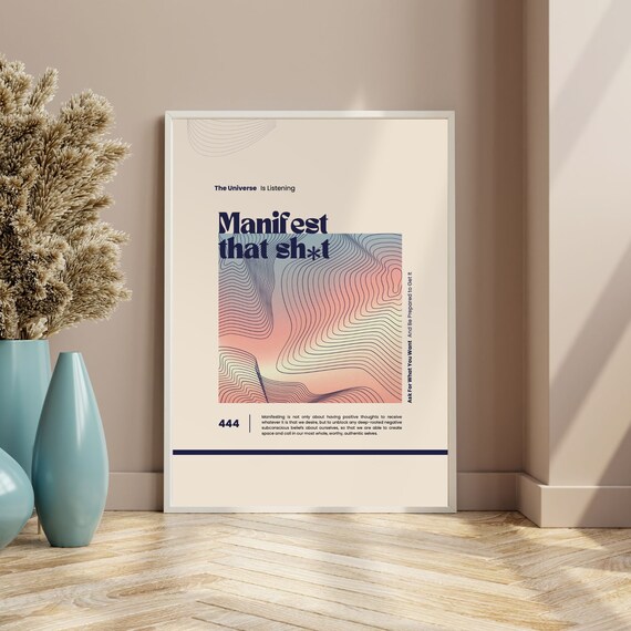 Manifest That Sh*t Funny Retro Manifestation Energy Quote Poster