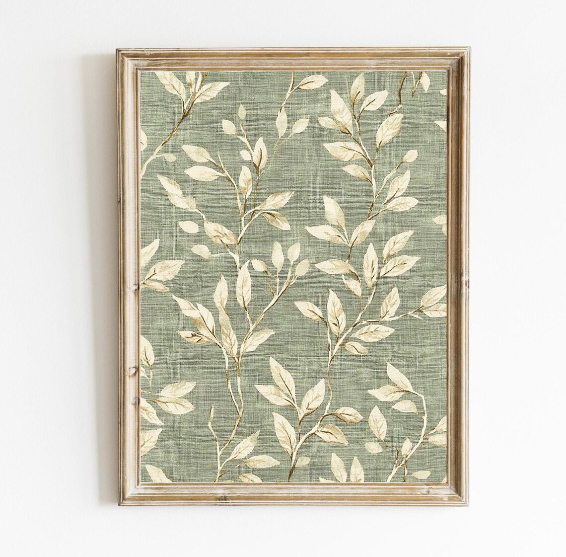 Sage Green Textile And Beige Tapestry Wall Art Vintage Traditional Spring Nursery E668