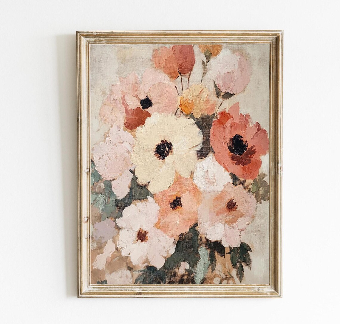 Floral Abstract Still Life Oil Art Print
