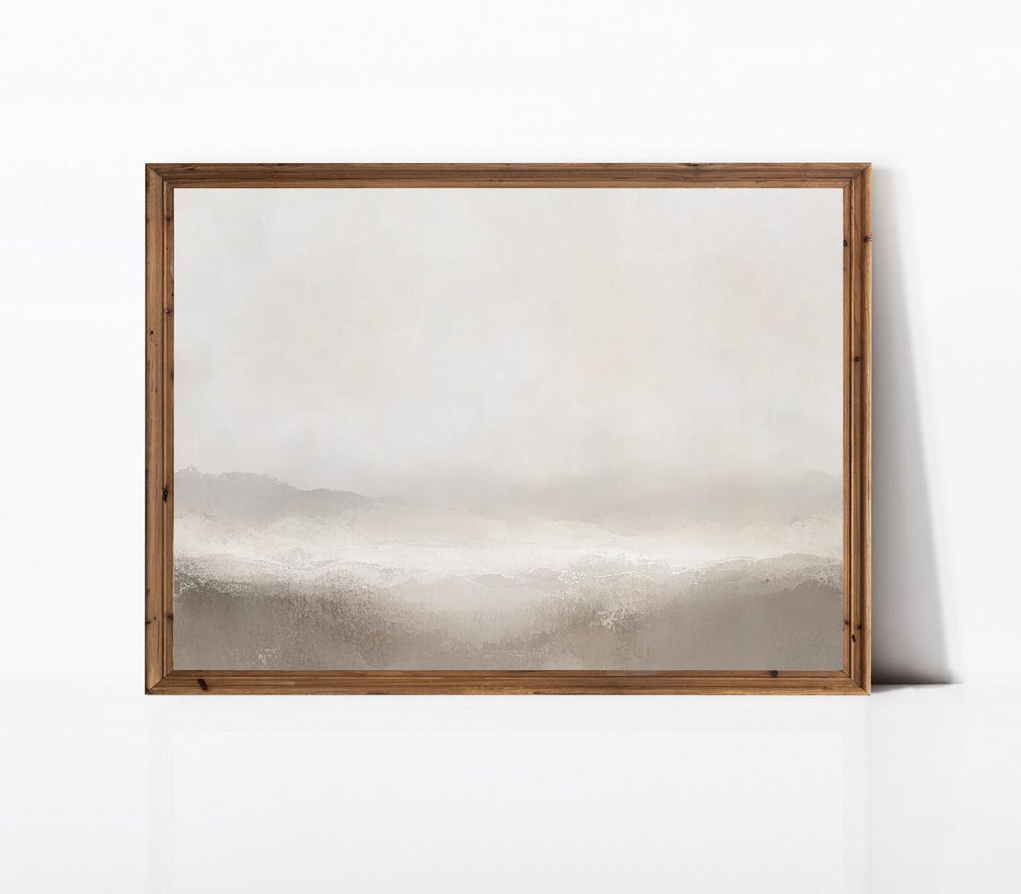 Hazy Mountain Print Modern Farmhouse Wall Art Textured E237