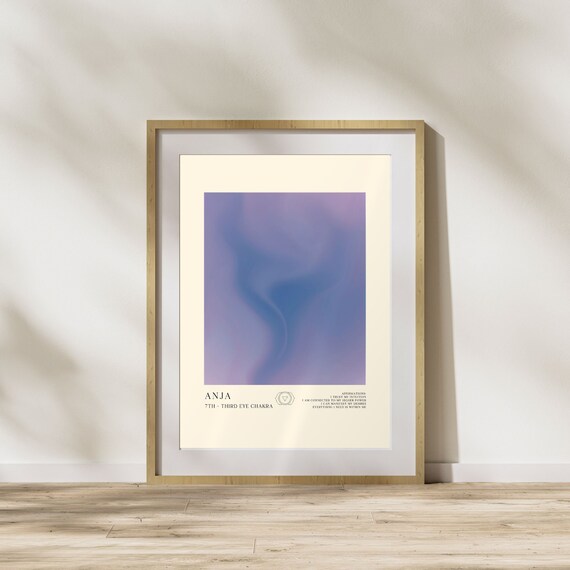 Anja Third Eye Chakra Purple Aura Intuition Affirmation Poster Art