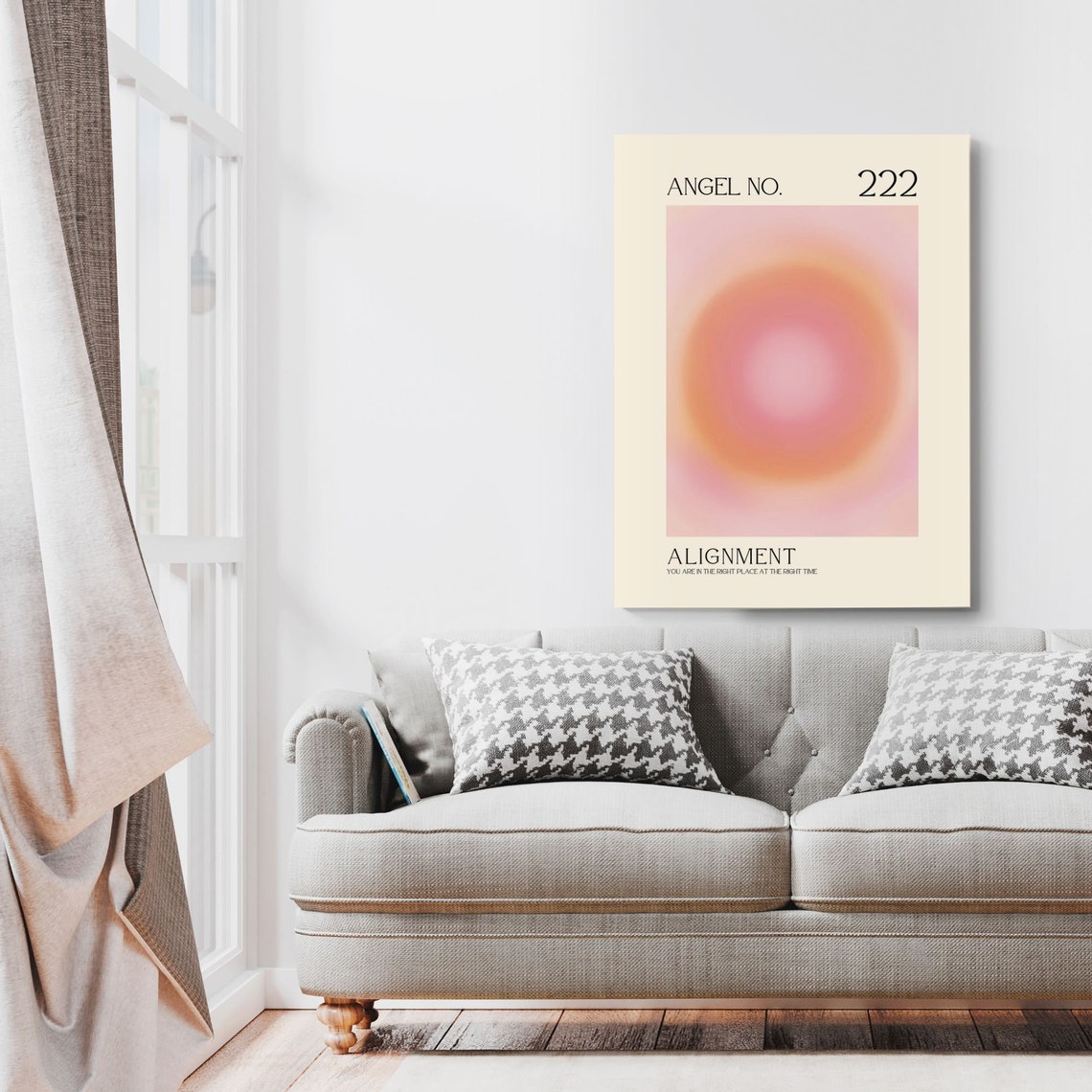 Angel Number 222 Spiritual Aura Poster Colourful Art Print Angel Number Wall Art Energy Wall Art Spiritual Poster - Image 2