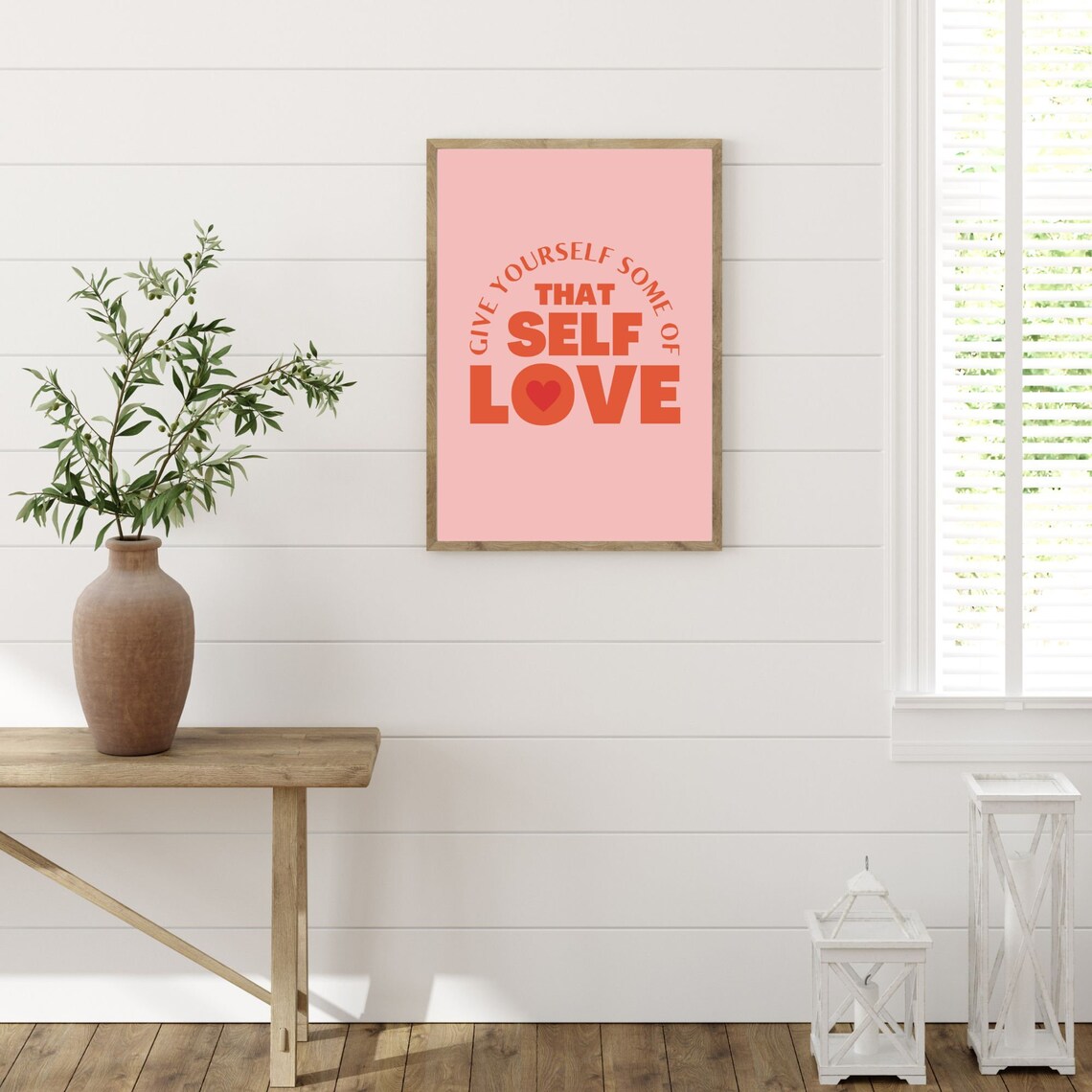 Give Yourself Some of That Self Love Bold Pink Quote Art Poster - Image 4