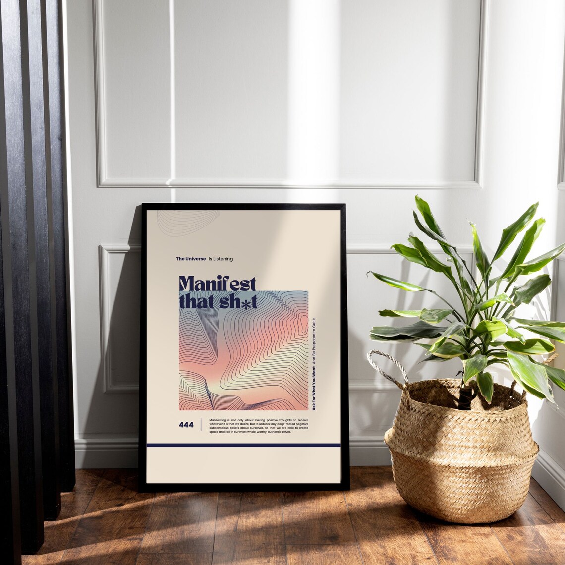 Manifest That Sh*t Funny Retro Manifestation Energy Quote Poster - Image 2
