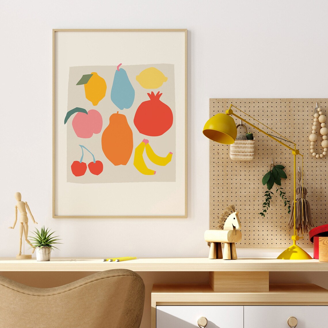 Tutti Frutti Kids Room Fruit Poster, Matisse Style - Image 4