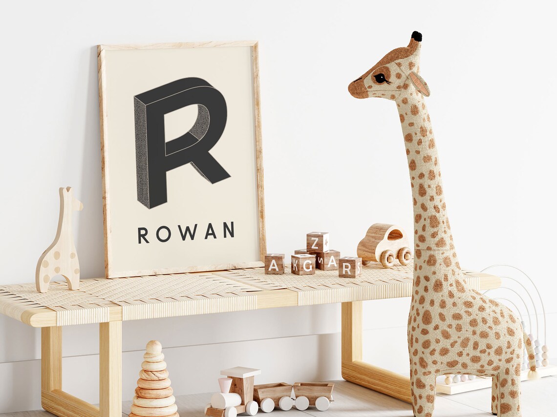 Custom Name Print, Retro Nursery Art Print - Image 2