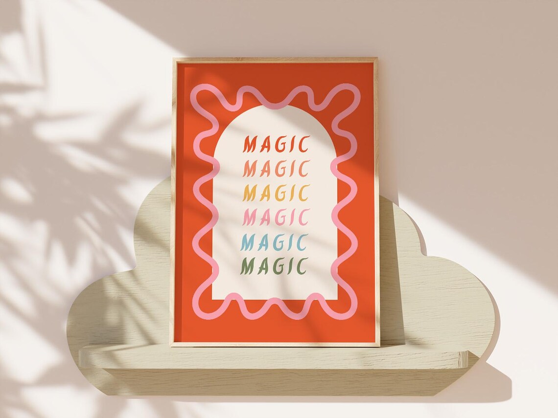 Whimsical Kids Boho Magic Poster, Playroom Decor - Image 5