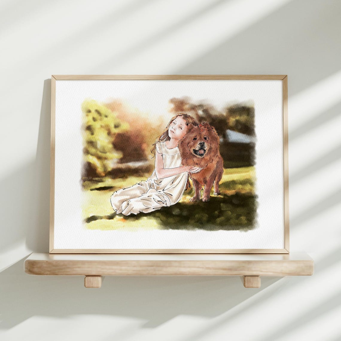 Custom Pet Portrait Family Portrait With Pet Watercolor Painting From Photo Pet Lover Gift Dog Memorial Gift Pet Loss Gift Pet Painting - Image 2