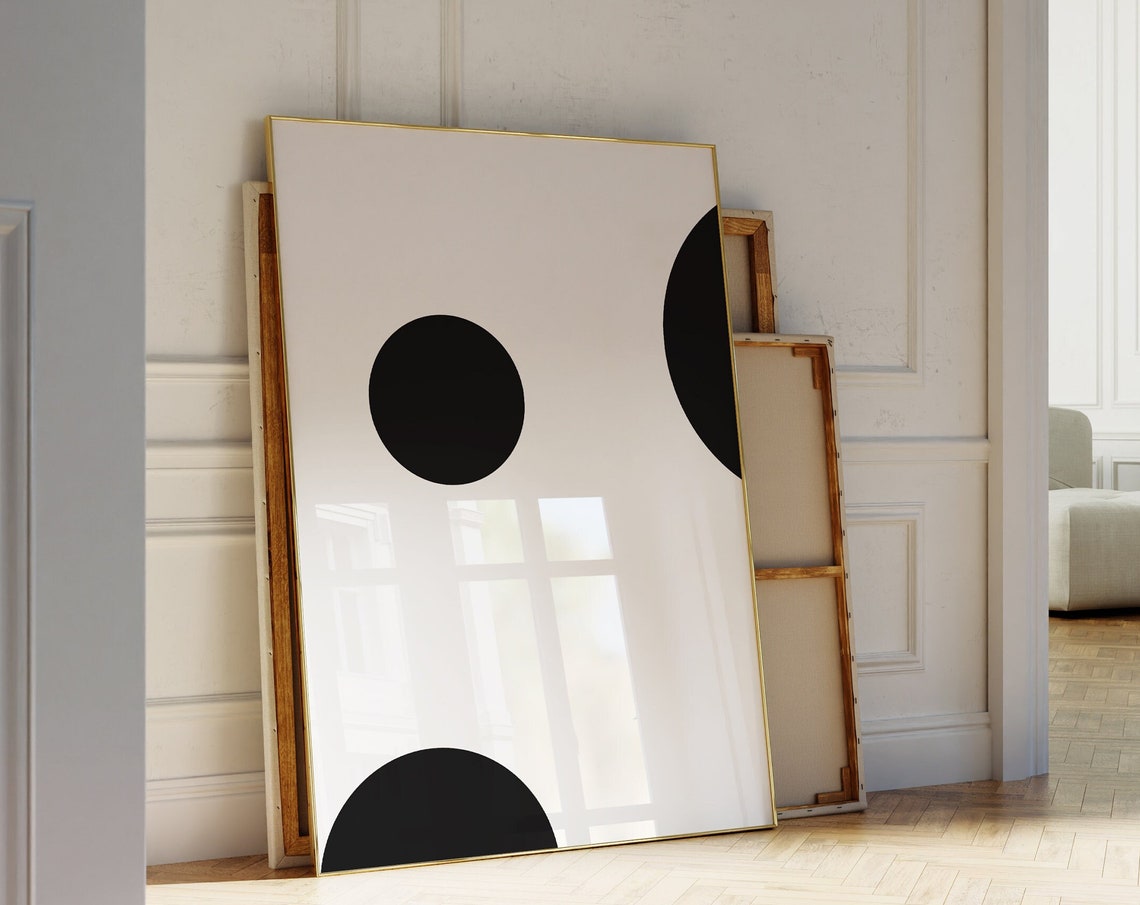 Black Circles Bauhaus Geometric Minimalist Abstract Shape Poster - Image 3