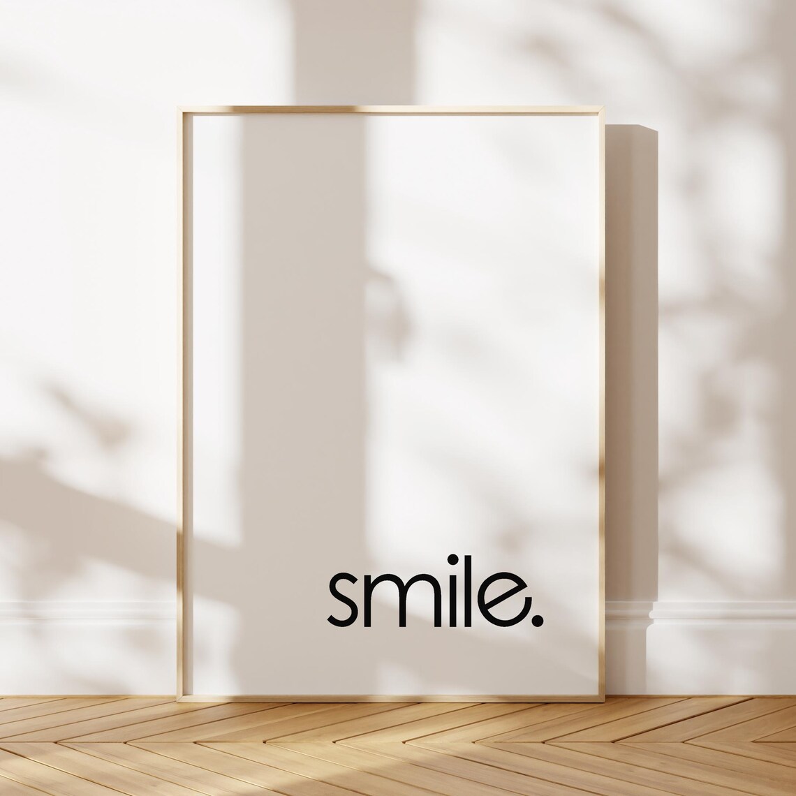 Smile Minimalist Typography Poster Inspirational Happiness Wall Decor