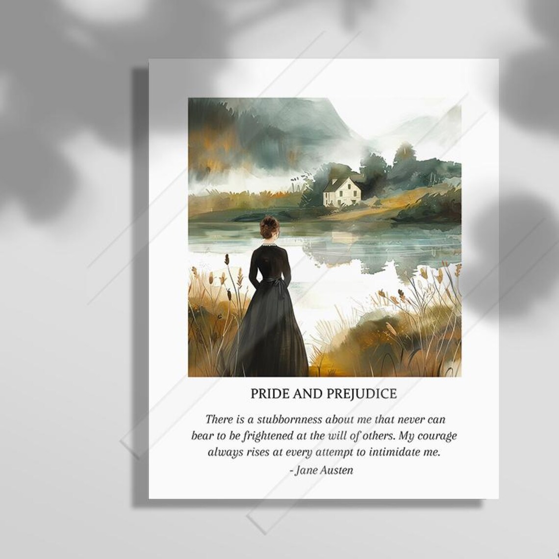 Jane Austen Pride And Prejudice Stubbornness Quote Watercolor Print