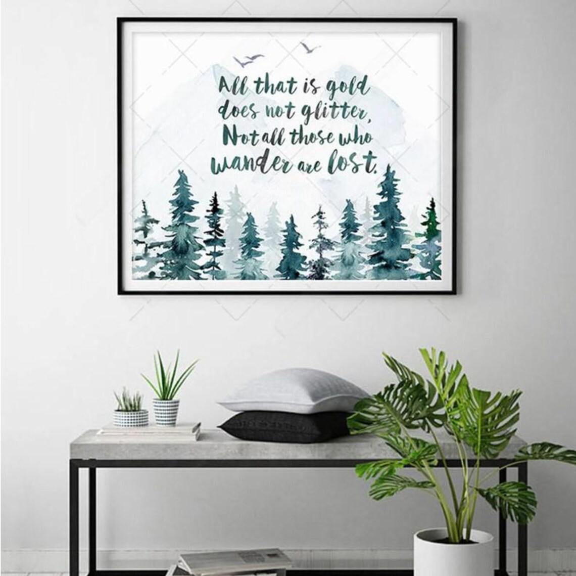 Not All Those Who Wander Are Lost, Watercolor Quote Art Print - Image 2