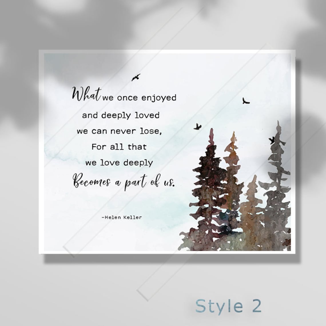 Helen Keller Quote Art Print, Sympathy Gift Keepsake - Image 2