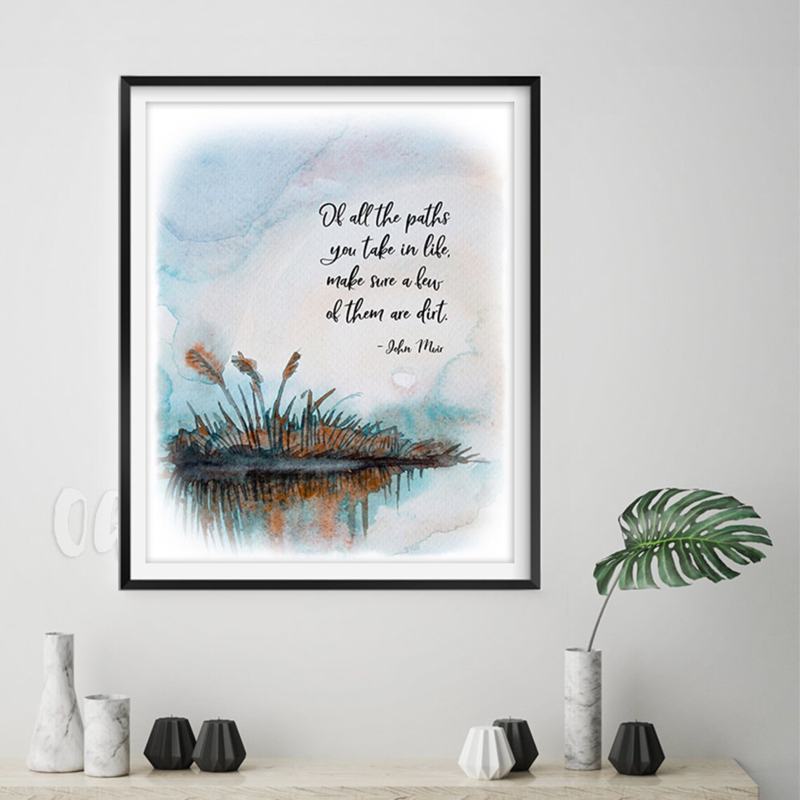 John Muir Quote, Watercolor Typography Art Print - Image 3